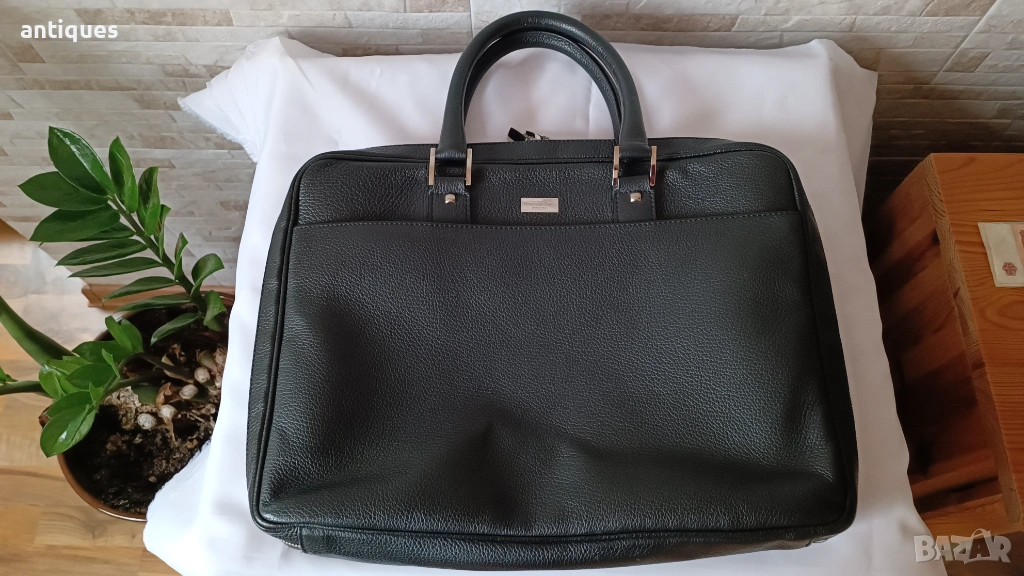 Мъжка чанта - Ermenegildo Zegna - естествена кожа - Made in Italy, снимка 1