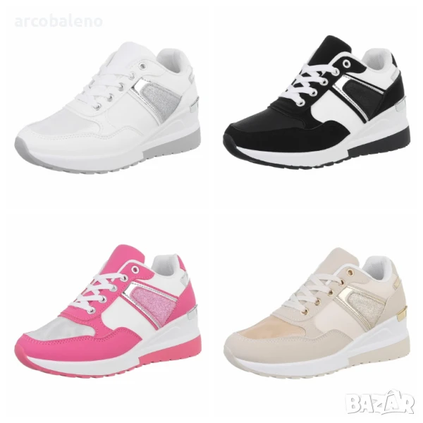 Дамски кецове на танкетка, 4цвята , снимка 1