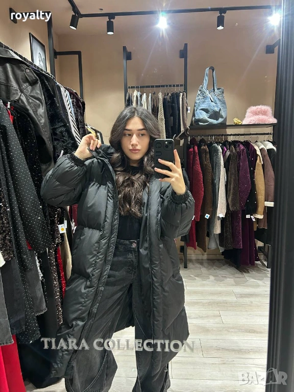 Черно Дълго Зимно Дамско Яке , снимка 1