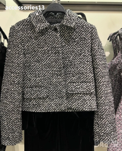 Текстурирано яке / сако Zara с пайети, снимка 1