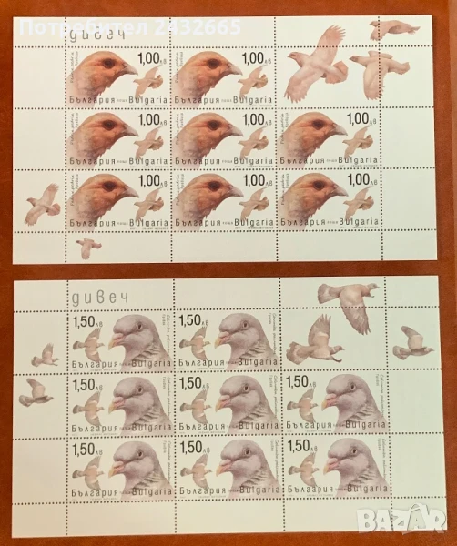 2606. България 2021 = БК 5542 /45: “ Фауна. Дивеч : Птици. ”, 4 x Minisheet, MNH, снимка 1