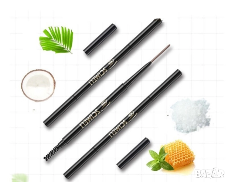 Водоустойчив ултра фин молив за вежди с четка, снимка 1