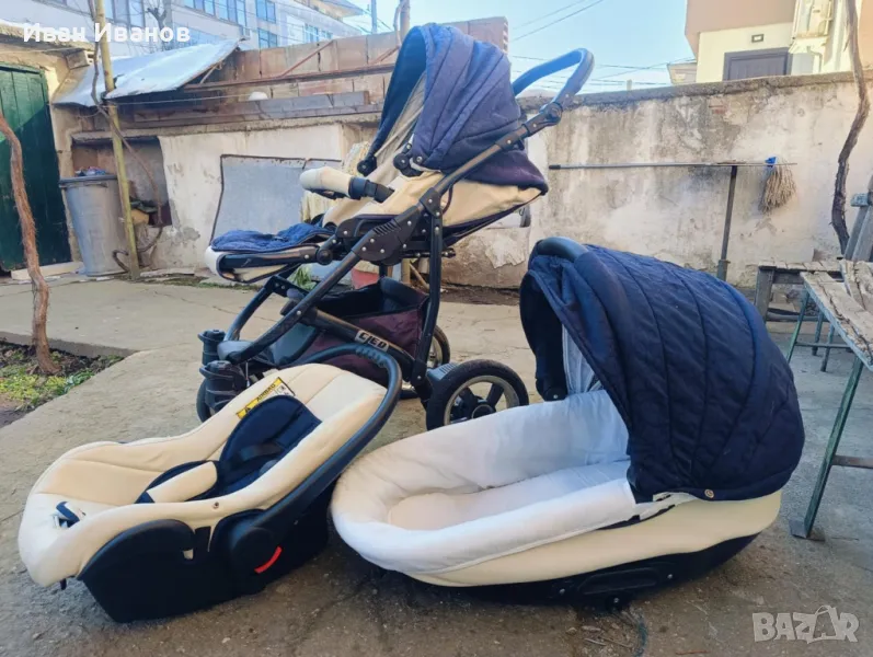 Бебешка количка с 3 коша, снимка 1