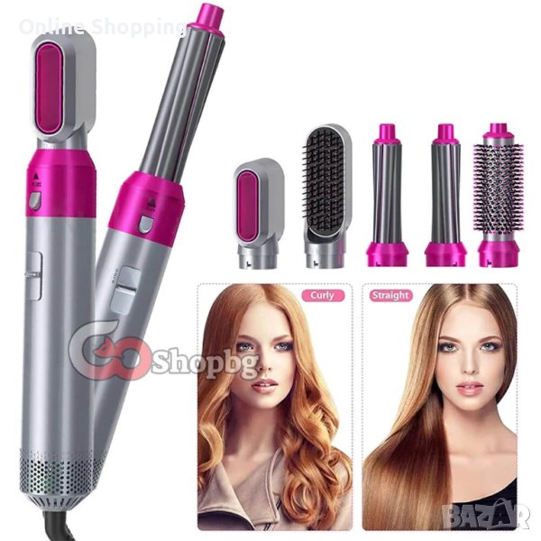 Многофункционална четка за коса с горещ въздух 5 в 1, снимка 1
