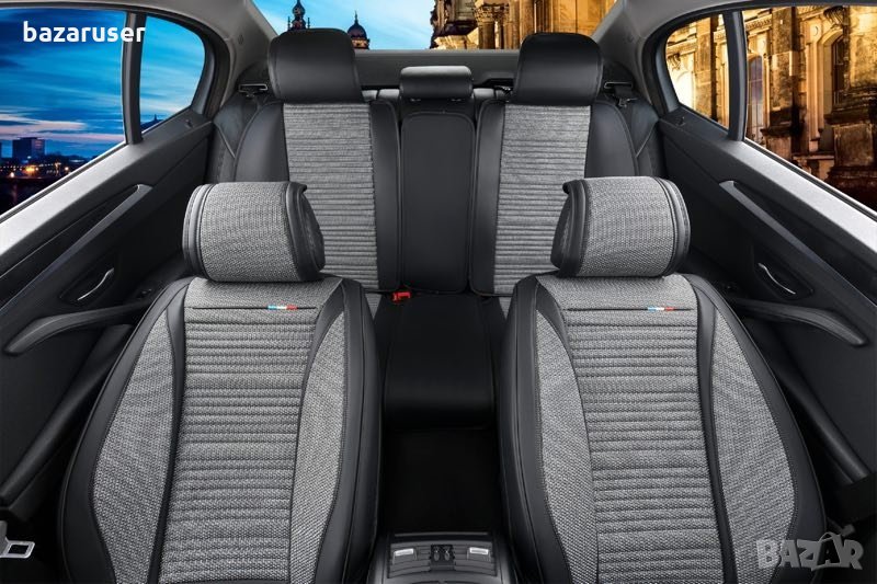 Луксозна Сива Универсална тапицерия / калъфи за седалки, снимка 1