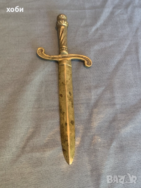  стар  бронзов инструмент за отваряне на писма, снимка 1