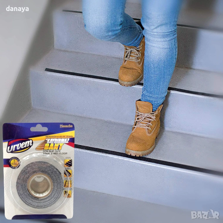1645 Противоплъзгаща лента самозалепваща 25mmx5m, снимка 1