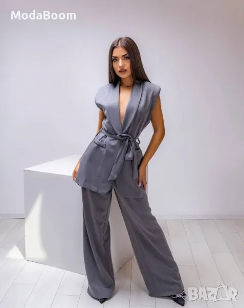 Сив дамски комплект от две части , снимка 1