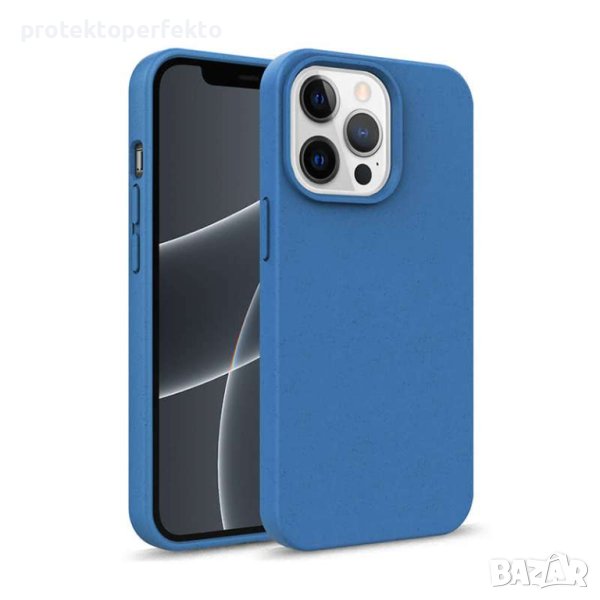 Биоразградим кейс калъф iPhone 14 Pro, 14 Pro Max – син, снимка 1