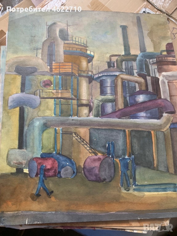 картина индустриален пейзаж , снимка 1