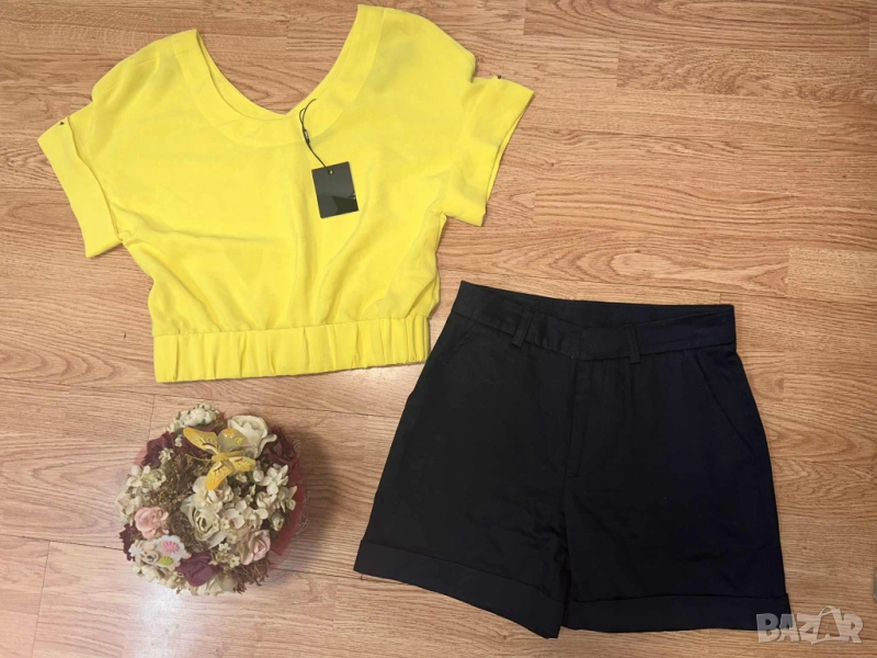 лот блуза на Онли и къси панталонки с висока талия, снимка 1