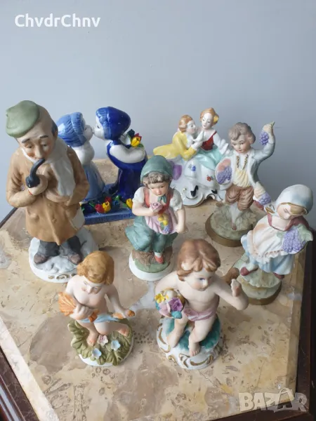 8бр малки порцеланови фигури/деца-влюбени-дядо/Каподимонте статуетки 11-18см, снимка 1