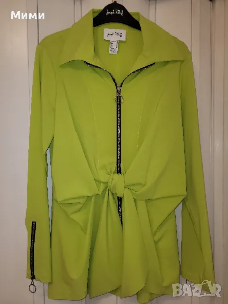 Електриково зелена туника риза, снимка 1