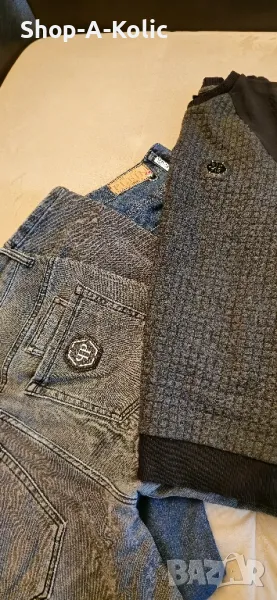 Original Rare Philipp Plein "Illegal Fight Club" Straight Cut Black Diamond Slim Fit Jeans, снимка 1