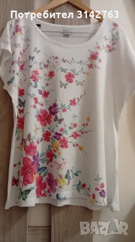 Блузка/ тениска на цветя. XL/XXL, снимка 2 - Тениски - 56171415