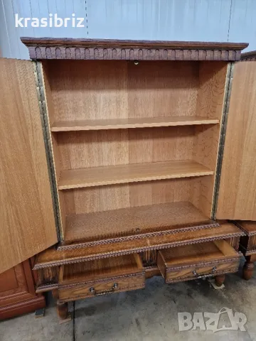 Масивен Шкаф с Дърворезба- внос от Германия! , снимка 3 - Шкафове - 50187920