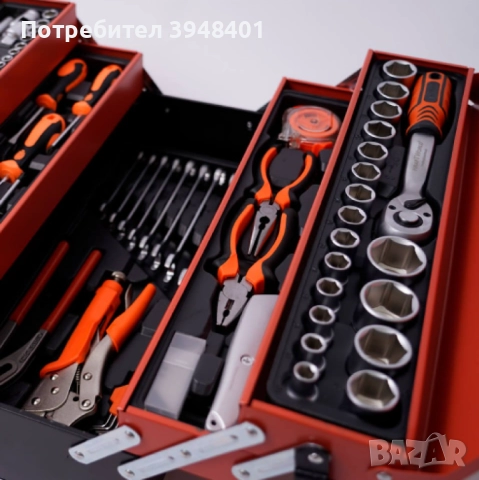 Комплект инструменти 147 бр. в метален куфар, снимка 5 - Куфари с инструменти - 52654485