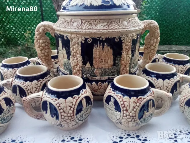 Винтидж немска керамика - сервиз за глювайн за 12 !, снимка 2 - Антикварни и старинни предмети - 47390083