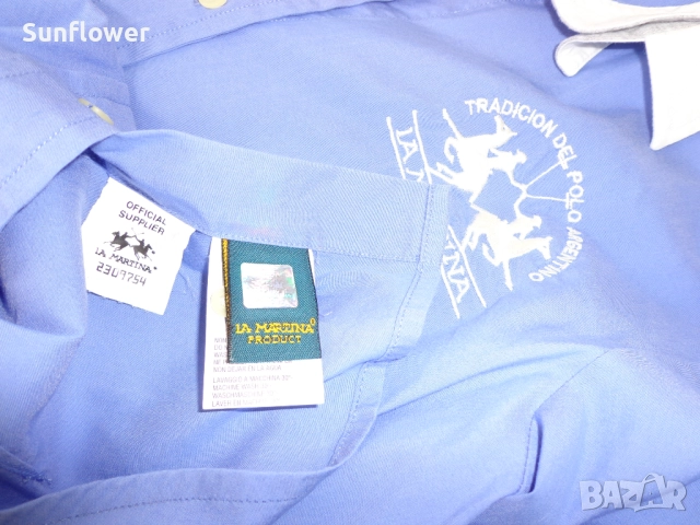 Дамска вталена синя риза La Martina, размер S, снимка 12 - Ризи - 52090593