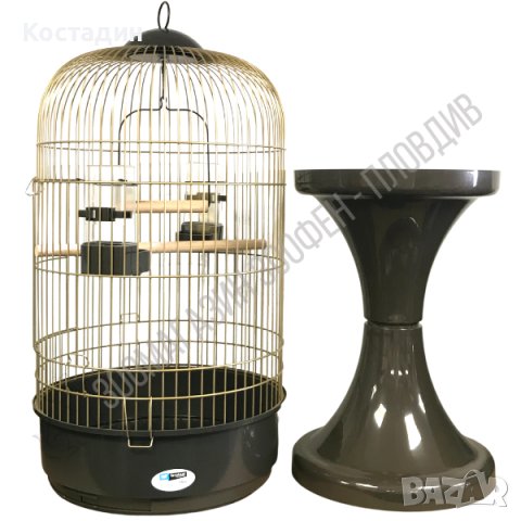 Клетка за Птици - със Стойка - 53/165см - Златист цвят - Ferplast Max 6 Brass