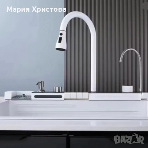 Умна кухненска мивка с изтеглящ се кран – LED дисплей, водопад, филтрирана вода и пълен комплект за , снимка 6 - Други стоки за дома - 53407784