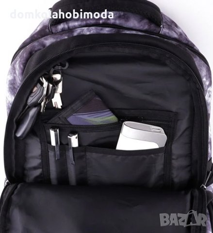 Раница с две отделения и един джоб, Меки презрамки, Подсилен гръб, Място за таблет, 31x17x45 см, снимка 6 - Раници - 33889016