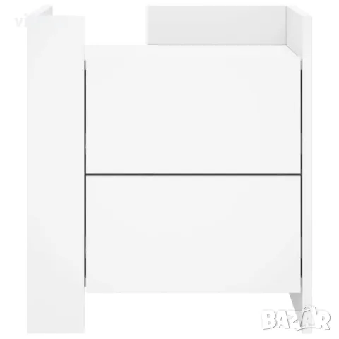 vidaXL Нощно шкафче, бяло, 45x50x50 см, инженерно дърво, снимка 4 - Шкафове - 56148260