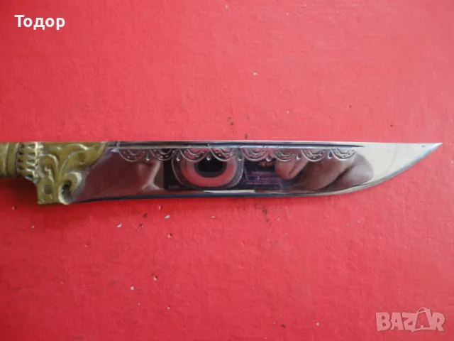 Нож каракулак кулаклия с гравюри рог 3, снимка 2 - Ножове - 48352630