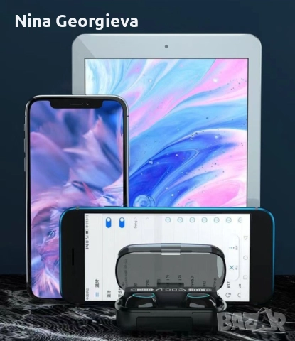 Безжични bluetooth слушалки с LED цифров дисплей, снимка 2 - Безжични слушалки - 51990881