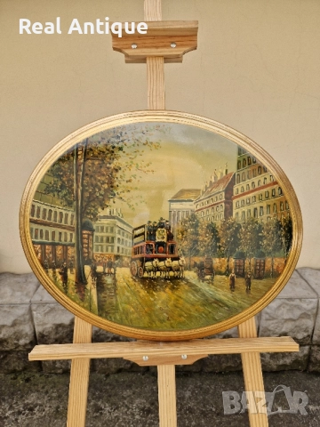 Превъзходна майсторска картина масло върху дървена основа , снимка 2 - Картини - 51558582