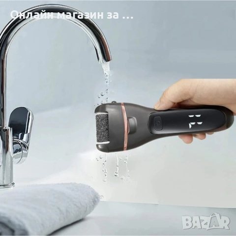 Електрическа пила за крака, Soulima, пълен комплект с 6 ролки, 2 пили, 2 тавички, 2 четки, черна, снимка 5 - Електрически пили за пети - 53431227