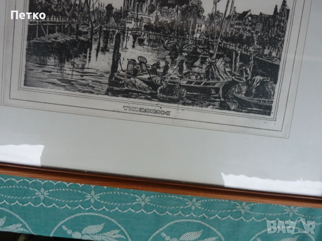 Стара картина  48 / 40 см, снимка 8 - Антикварни и старинни предмети - 53635207