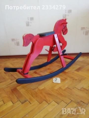 Стари дървени люлка-легло, люлеещ кон и атрибут за обучение, дървени рисувани. , снимка 9 - Антикварни и старинни предмети - 53865268