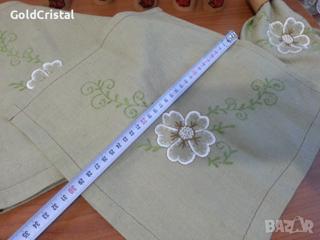 Ленени салфетки за маса с бродерия, снимка 6 - Антикварни и старинни предмети - 36502271