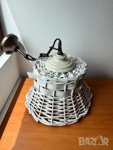 Красив абажур - винтидж, снимка 4 - Полилеи - 50392477