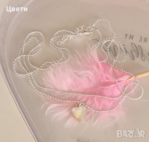 Колие сърце с двойна верижка, снимка 5 - Колиета, медальони, синджири - 44157578