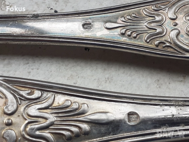Стари антикварни посребрени прибори 2 бр. маркирани, снимка 6 - Антикварни и старинни предмети - 53711990