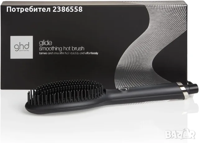 ghd - Нагряваща се четка ghd Glide — Изправяща четка (черна