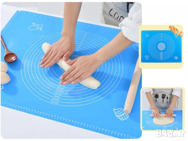 Силиконова подложка за месене и точене, снимка 4 - Съдове за готвене - 39108110