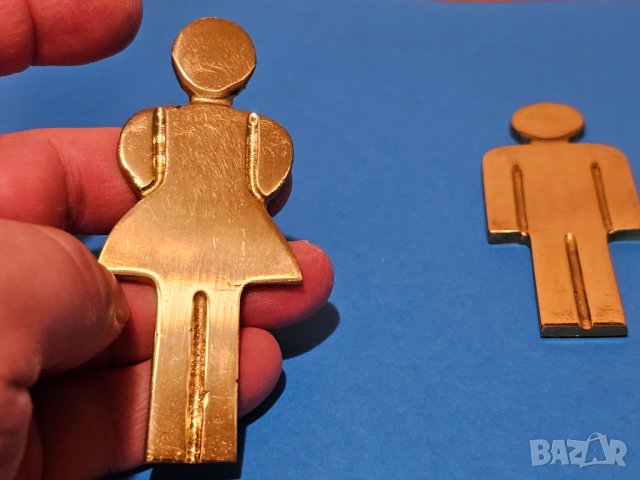 Комплект бронзови табели за тоалетна ЖЕНИ МЪЖЕ , табели за съблекалня ЖЕНИ МЪЖЕ  .. за вашето заведе, снимка 2 - Антикварни и старинни предмети - 44165845