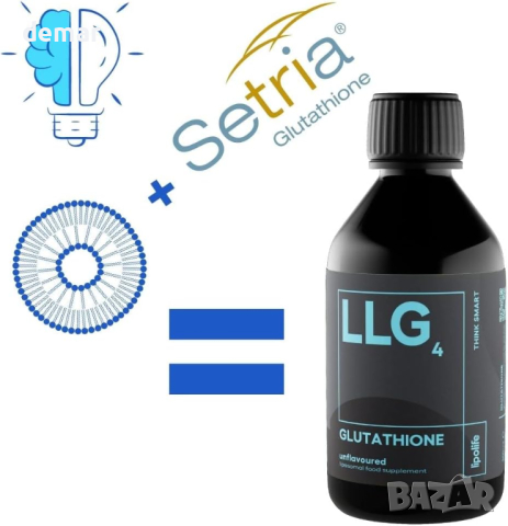 lipolife Липозомен глутатион Setria веган, неовкусен. 48 порции, произведено във Великобритания., снимка 2 - Хранителни добавки - 44797985