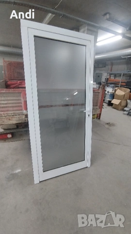 Алуминиевa вратa с касa, бяла - стъкло дясна 101/219см, снимка 6 - Дограми - 53427652