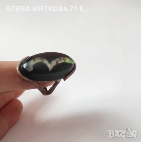 Стар пръстен с основа от мед, снимка 2 - Пръстени - 53773794