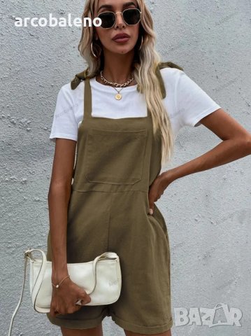 Дамски свободен къс гащеризон с презрамки , снимка 4 - Гащеризони - 39892348