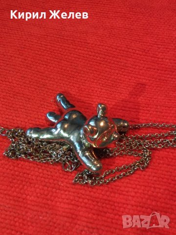 НИКЕЛИРАНА СРЕБРИСТА ФИГУРКА - МОДЕН МЕДАЛЬОН със СИНДЖИРЧЕ АРТ ВИСУЛКА 3064 , снимка 4 - Колиета, медальони, синджири - 35322833