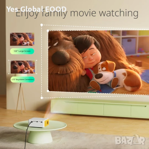Yoton Mini Portable Projector - Supports Full HD 1080P, Y3, снимка 4 - Плейъри, домашно кино, прожектори - 53628080