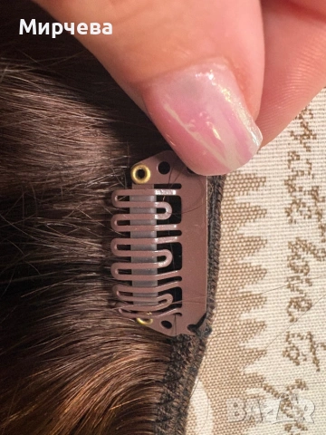 Екстеншъни екстейшъни естествена коса слагана веднъж щипки редове , снимка 3 - Аксесоари за коса - 53401435