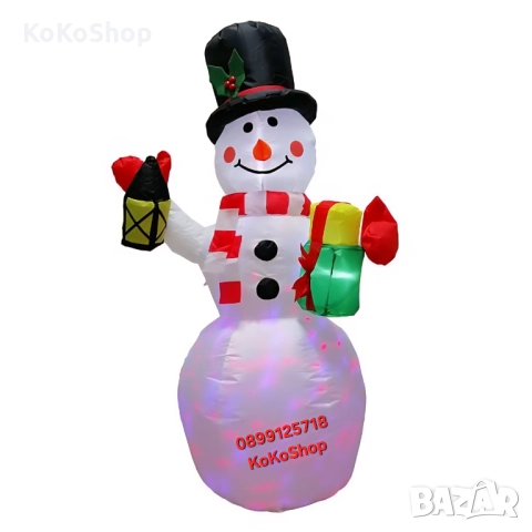 Надуваем Снежен човек с LED светлини-120 см./Коледна украса/декорация, снимка 4 - Декорация за дома - 52404723