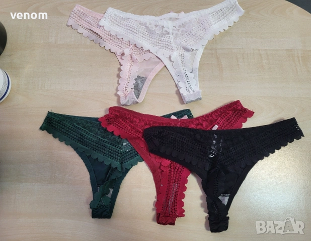 Сатенени прашки с декоративна панделка и дантелен гръб