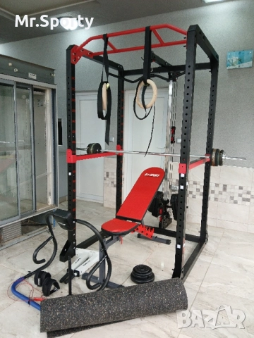 Уникален фитнес комплект, клетка, скрепец, лежанка, 